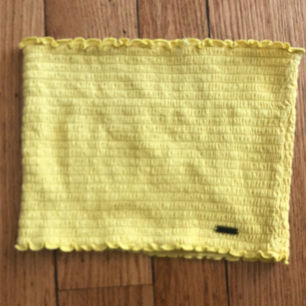 Hollister strapless yellow top